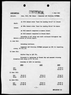 COM LST FLOT 15 > War Diary, 6/1-30/45