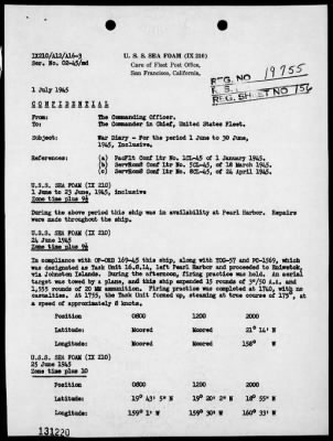 USS SEA FOAM > War Diary, 6/1-30/45