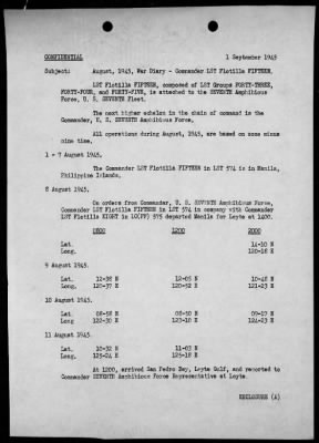 COM LST FLOT 15 > War Diary, 8/1-31/45