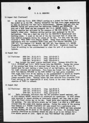 USS MISSOURI > War Diary, 8/1-31/45