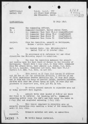 USS LST-777 > Report of operations in the assault landings at Balikpapan, Borneo, 7/1-15/45