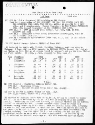 USS CROSLEY > War Diary, 6/1-30/45