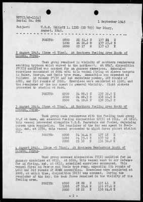 USS WALLACE L LIND > War Diary, 8/1-31/45