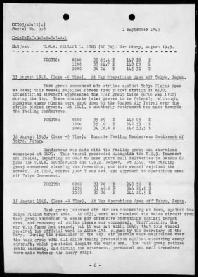 USS WALLACE L LIND > War Diary, 8/1-31/45