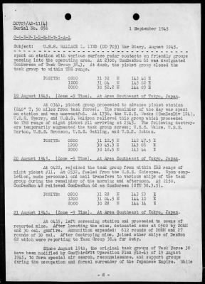 USS WALLACE L LIND > War Diary, 8/1-31/45