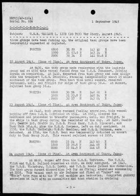 USS WALLACE L LIND > War Diary, 8/1-31/45