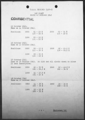 USS MONITOR > War Diary, 10/1-31/45