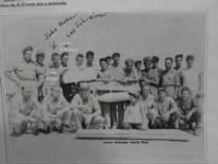 Lester Schreiner, friend John Bober and Mascot HOGAN /Corsica, 1944