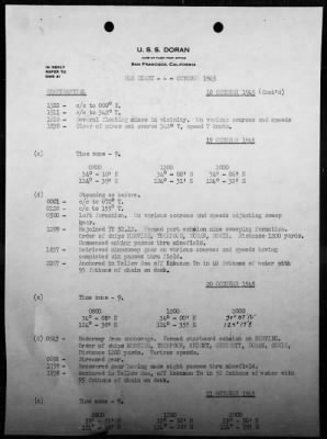 USS DORAN > War Diary, 10/1/45 TO 11/30/45