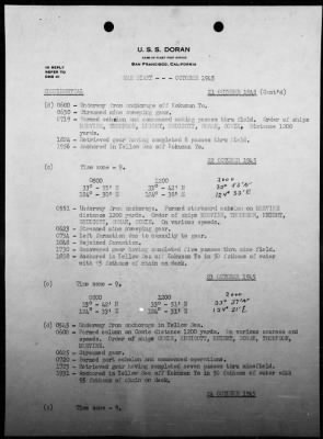 USS DORAN > War Diary, 10/1/45 TO 11/30/45