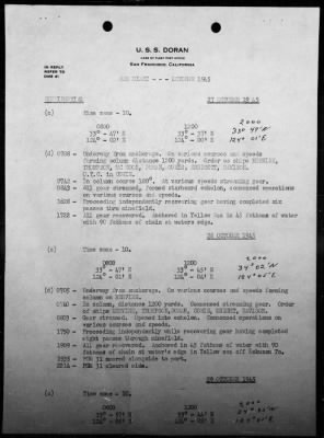 USS DORAN > War Diary, 10/1/45 TO 11/30/45