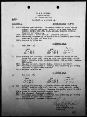 USS DORAN > War Diary, 10/1/45 TO 11/30/45