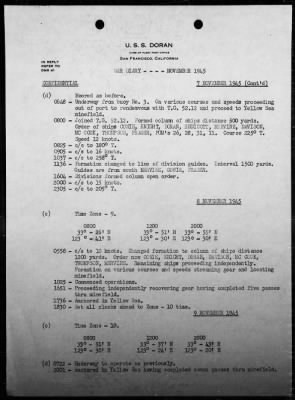 USS DORAN > War Diary, 10/1/45 TO 11/30/45