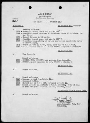 USS DORAN > War Diary, 10/1/45 TO 11/30/45