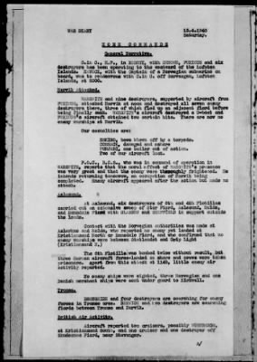 ADMIRALTY WAR DIARIES > Admiralty War Diaries, 4/8/40 to 4/30/40; 7/1/40 to 7/31/40