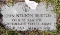 John Nelson Sketoe gravestone