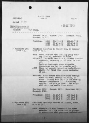 USS GUAM > War Diary, 9/1-30/45