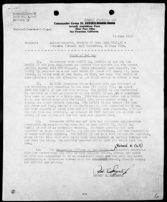 COM LST FLOT 15 > Forwarding action reports on operations in support of the assault landings in the Brunei Bay Area, Borneo, 6/7-12/45