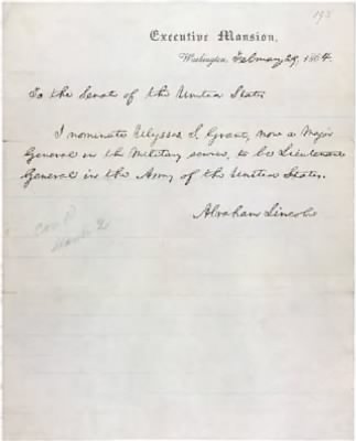 1864 - Nomination of Ulysses S Grant