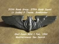 310th BG, 379th BS, Lt Dudley Thorne, Lost on 1 Feb. 1944 (shot-down at Sea)