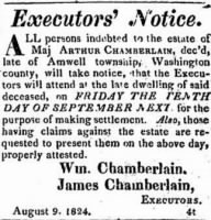 Arthur Chamberlin Aug 1824 Executor Notice.JPG