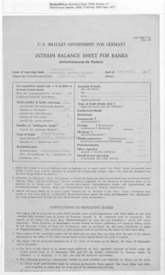 Thumbnail for American Zone: Interim Balance Sheets for Banks, September 1947