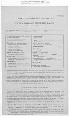 Thumbnail for American Zone: Interim Balance Sheets for Banks, September 1947