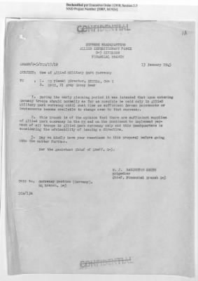 Thumbnail for Records of the Currency Section Received From Supreme Headquarters, Allied Expeditionary Forces (SHAEF) > 17/12 Funds Captured Or Confiscated Enemy Funds: Correspondence and Reports [N.D.; August 1944; November 1944-March 1945]