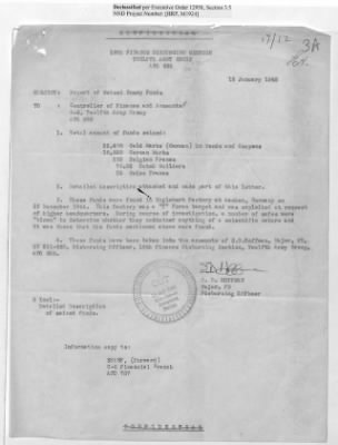 Thumbnail for Records of the Currency Section Received From Supreme Headquarters, Allied Expeditionary Forces (SHAEF) > 17/12 Funds Captured Or Confiscated Enemy Funds: Correspondence and Reports [N.D.; August 1944; November 1944-March 1945]