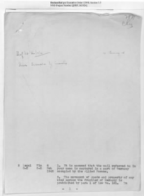 Thumbnail for Records of the Currency Section Received From Supreme Headquarters, Allied Expeditionary Forces (SHAEF) > 17/12 Funds Captured Or Confiscated Enemy Funds: Correspondence and Reports [N.D.; August 1944; November 1944-March 1945]