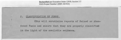 Thumbnail for Records of the Currency Section Received From Supreme Headquarters, Allied Expeditionary Forces (SHAEF) > 17/12 Funds Captured Or Confiscated Enemy Funds: Correspondence and Reports [N.D.; August 1944; November 1944-March 1945]