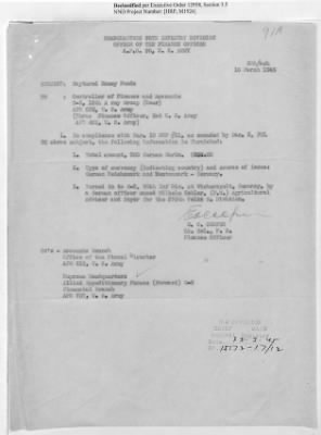 Thumbnail for Records of the Currency Section Received From Supreme Headquarters, Allied Expeditionary Forces (SHAEF) > 17/12 Funds Captured Or Confiscated Enemy Funds: Correspondence and Reports [N.D.; August 1944; November 1944-March 1945]