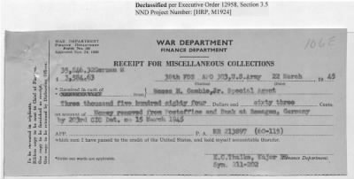 Thumbnail for Records of the Currency Section Received From Supreme Headquarters, Allied Expeditionary Forces (SHAEF) > 17/12 Funds Captured Or Confiscated Enemy Funds: Correspondence and Reports [N.D.; August 1944; November 1944-March 1945]