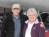 George and Beverly with the "Heavenly Body" B-25 Calif.