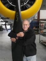 George holding the PROP of his 'favorite' B-25!!!!