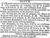 John Chamberlain 1847 Oakland Coll Exam Notice.JPG