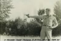 321stBG,448thBS, Lt "Sandy" Thompson shoots a German LUGER... 1944, MTO