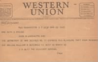 March 17, 1945 Telegram-William Briggs returned to allied foreces