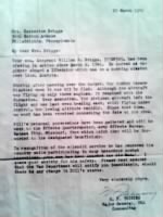 Letter to Grandmother about William Briggs MIA