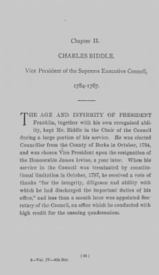 Volume IV > Charles Biddle. Vice President of the Supreme Executive Council, 1784-1787.