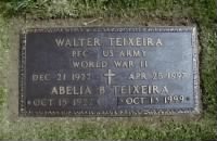 Cemetery marker for Walter Teixeira & Abelia B. (Tito) Teixeira (wife)