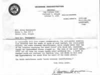 John Wilfred Montgomery VA Letter From Doctor Post Mortum Exam