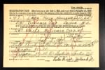 WW2 Registration Card