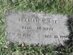 Herman W Dyk Headstone