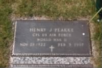 Corp Henry J Plakke Air Force Headstone