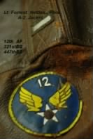 The Theatre-made 12th Air Force Emblem on Forrest Nettles Flight Jacket