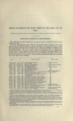 US Army Historical Register - Volume 1 > Part I - Chiefs of Bureaus or Staff Corps of the Army