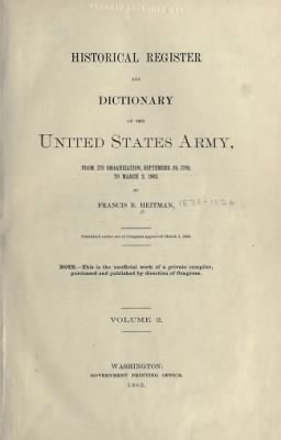 US Army Historical Register - Volume 2 > Introduction