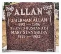 Jacob Herman Allan Headstone