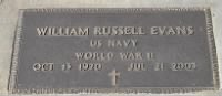William Russell Evans Navy Headstone